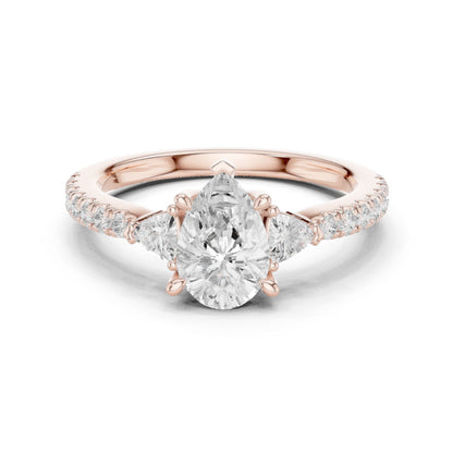 Oval Lab Grown Diamond Three-Stone Engagement Ring