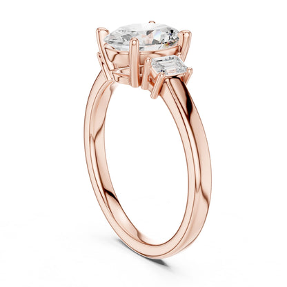 Oval Lab Grown Diamond Three-Stone Engagement Ring