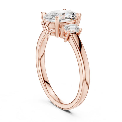 Oval Lab Grown Diamond Three-Stone Engagement Ring