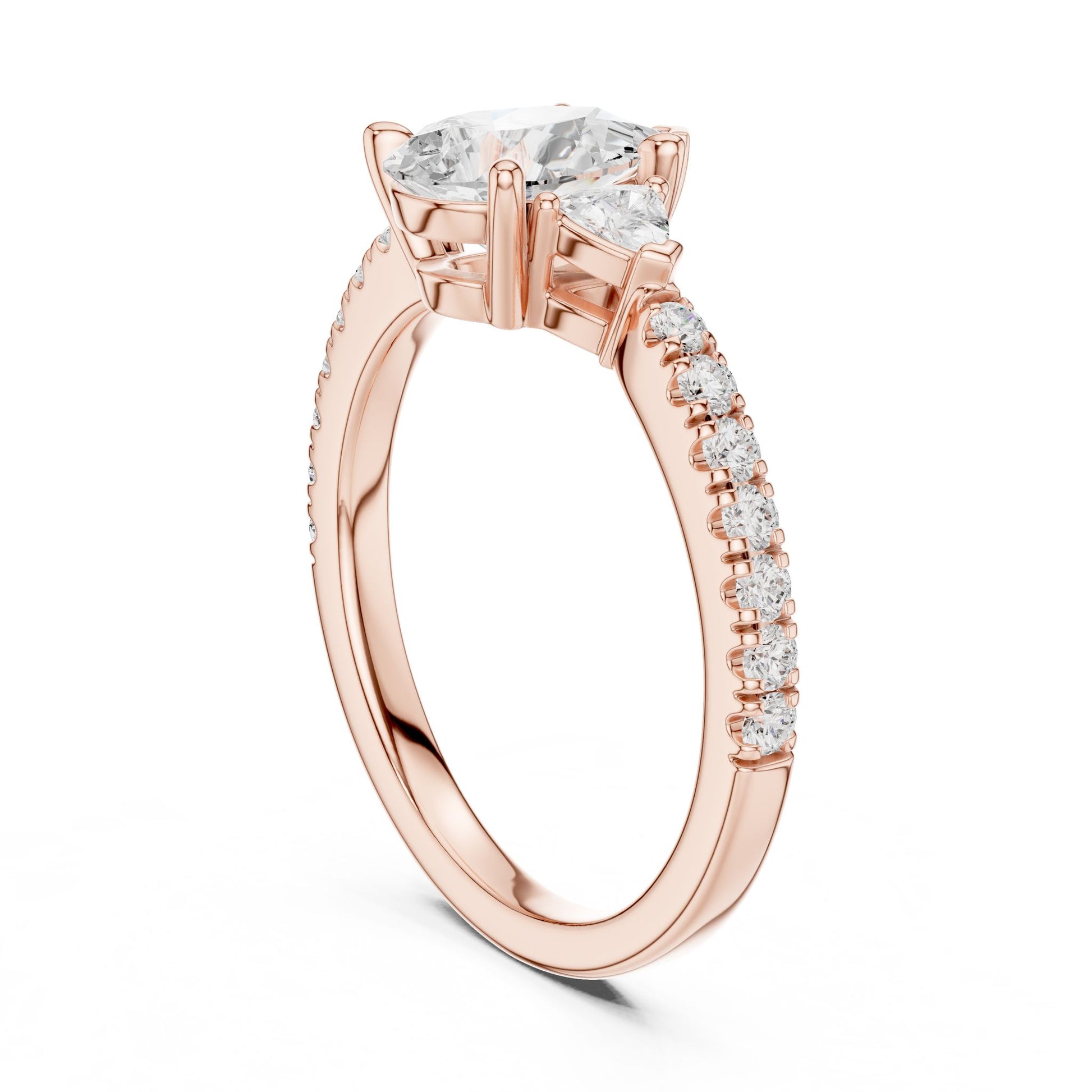 Oval Lab Grown Diamond Three-Stone Engagement Ring