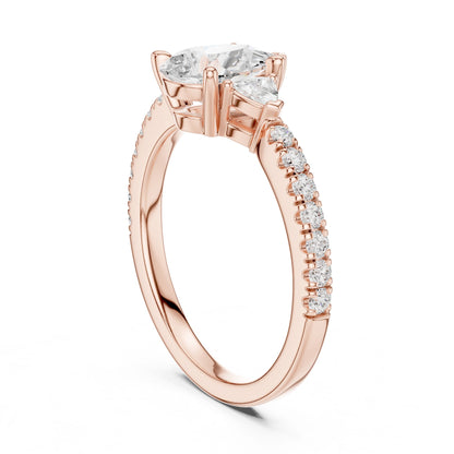 Oval Lab Grown Diamond Three-Stone Engagement Ring