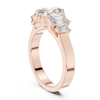 Oval Lab Grown Diamond Three-Stone Engagement Ring