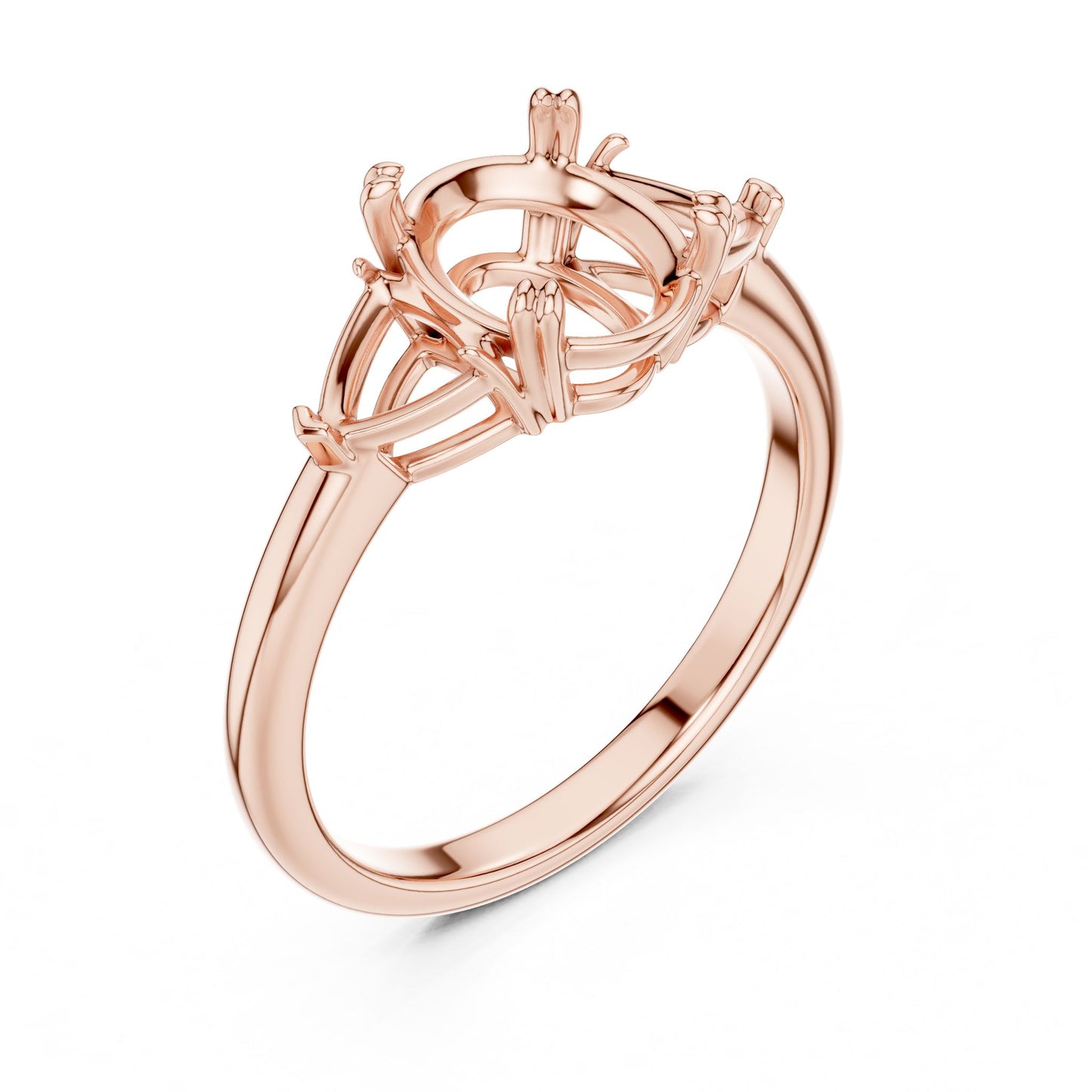 Oval Lab Grown Diamond Three-Stone Engagement Ring