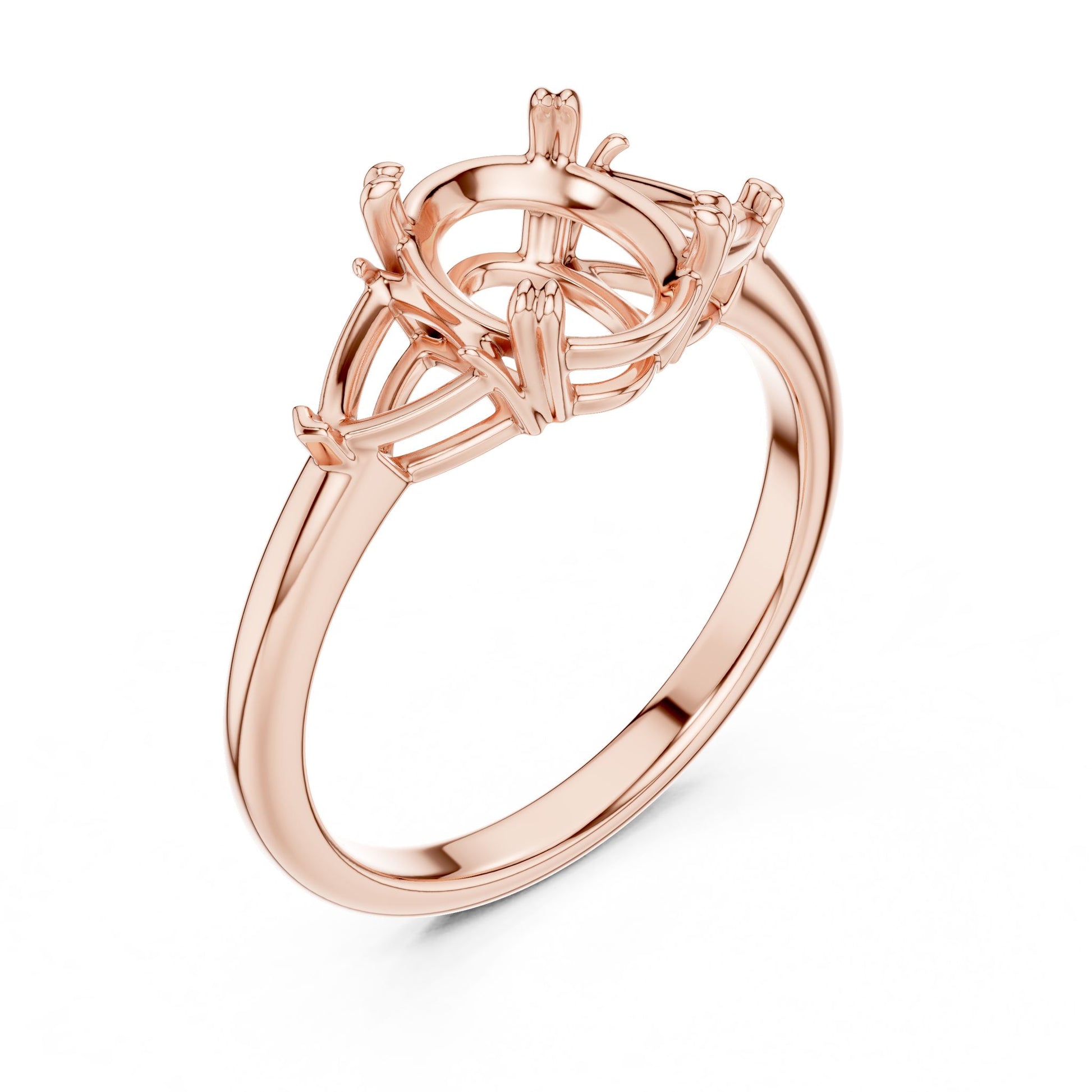 Oval Lab Grown Diamond Three-Stone Engagement Ring