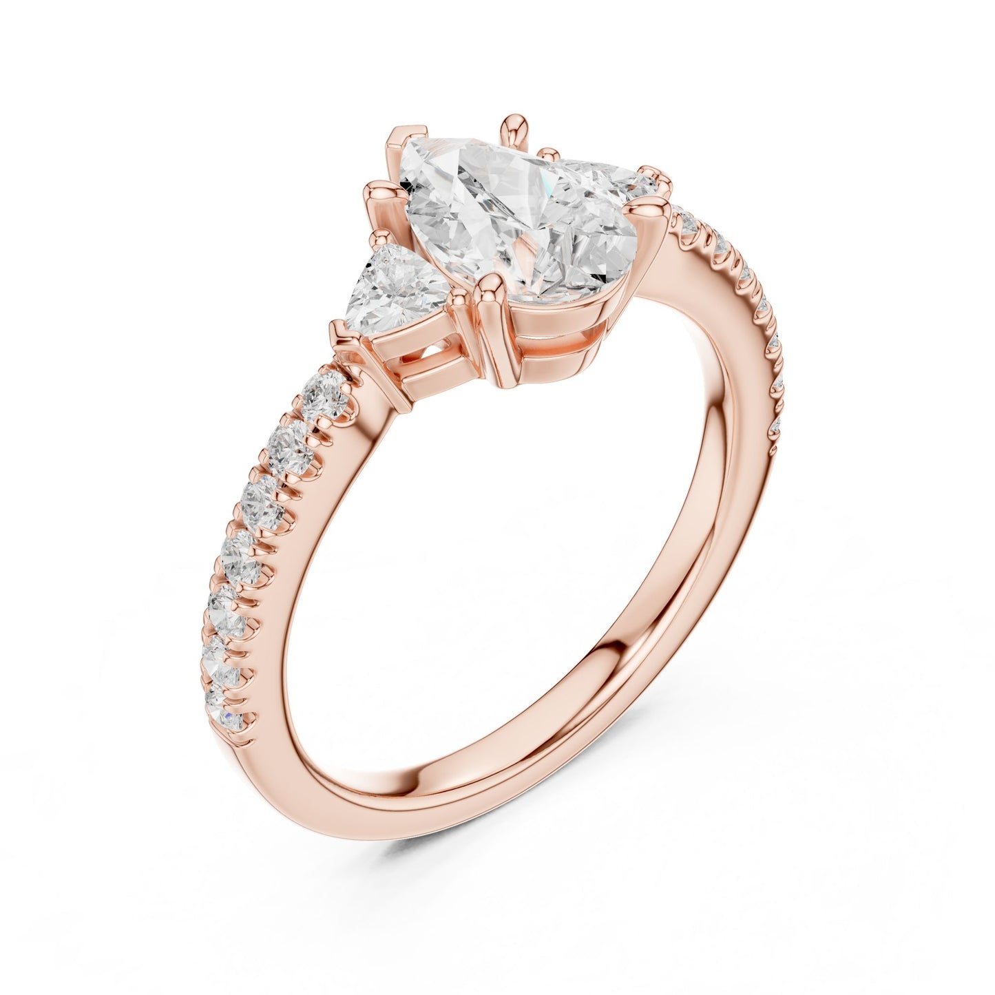 Oval Lab Grown Diamond Three-Stone Engagement Ring