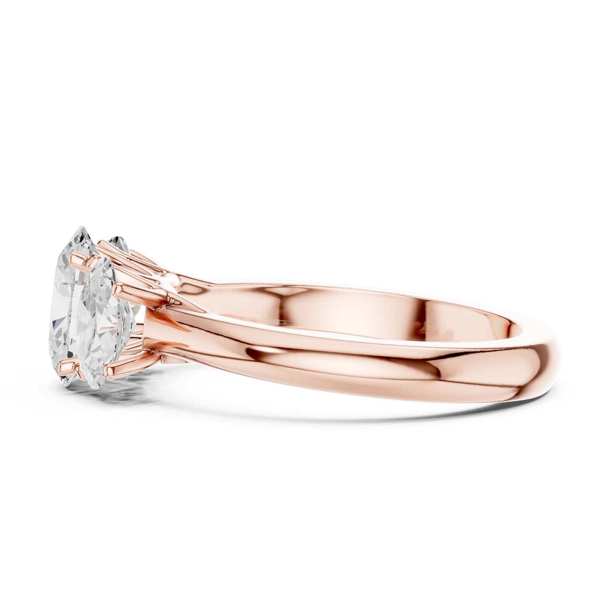 Oval Lab Grown Diamond Three-Stone Engagement Ring