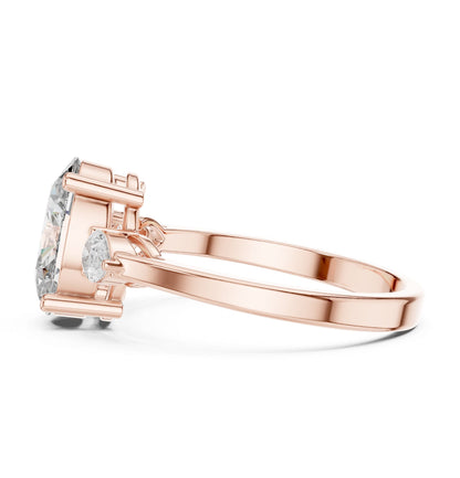 Oval Lab Grown Diamond Three-Stone Engagement Ring