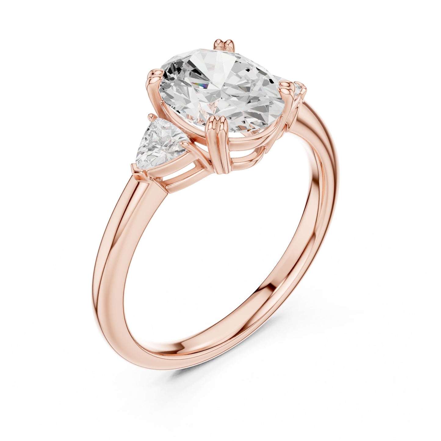 Oval Lab Grown Diamond Three-Stone Engagement Ring