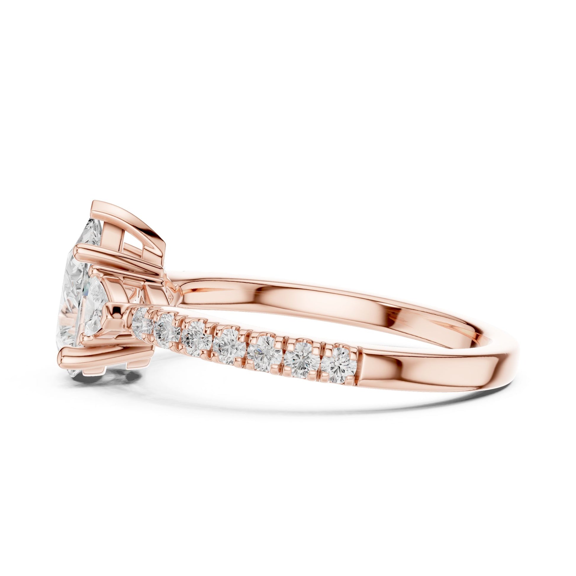 Oval Lab Grown Diamond Three-Stone Engagement Ring
