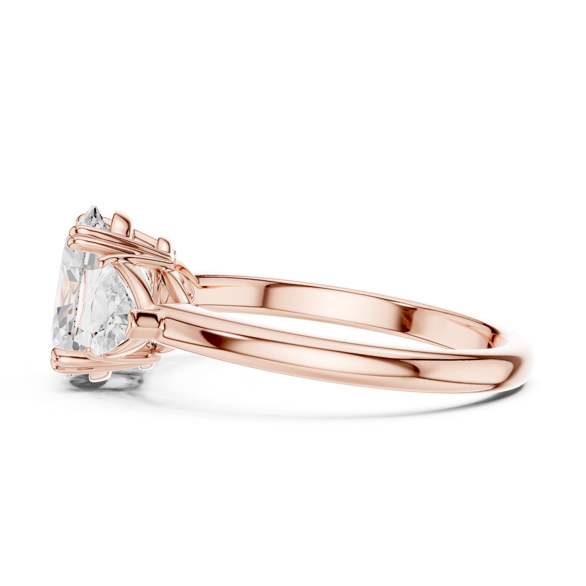 Oval Lab Grown Diamond Three-Stone Engagement Ring