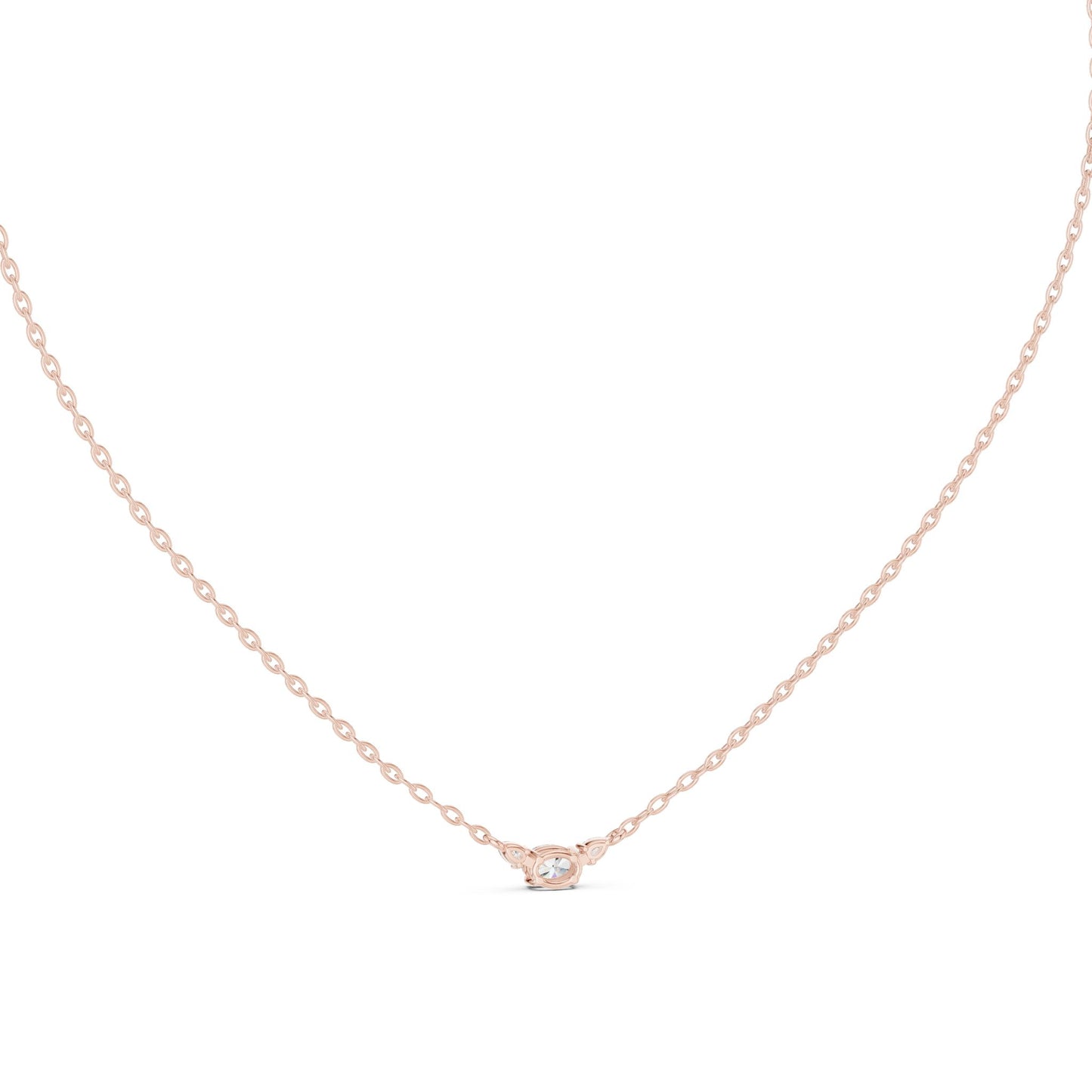 Oval Lab Grown Diamond Three-Stone Pendant