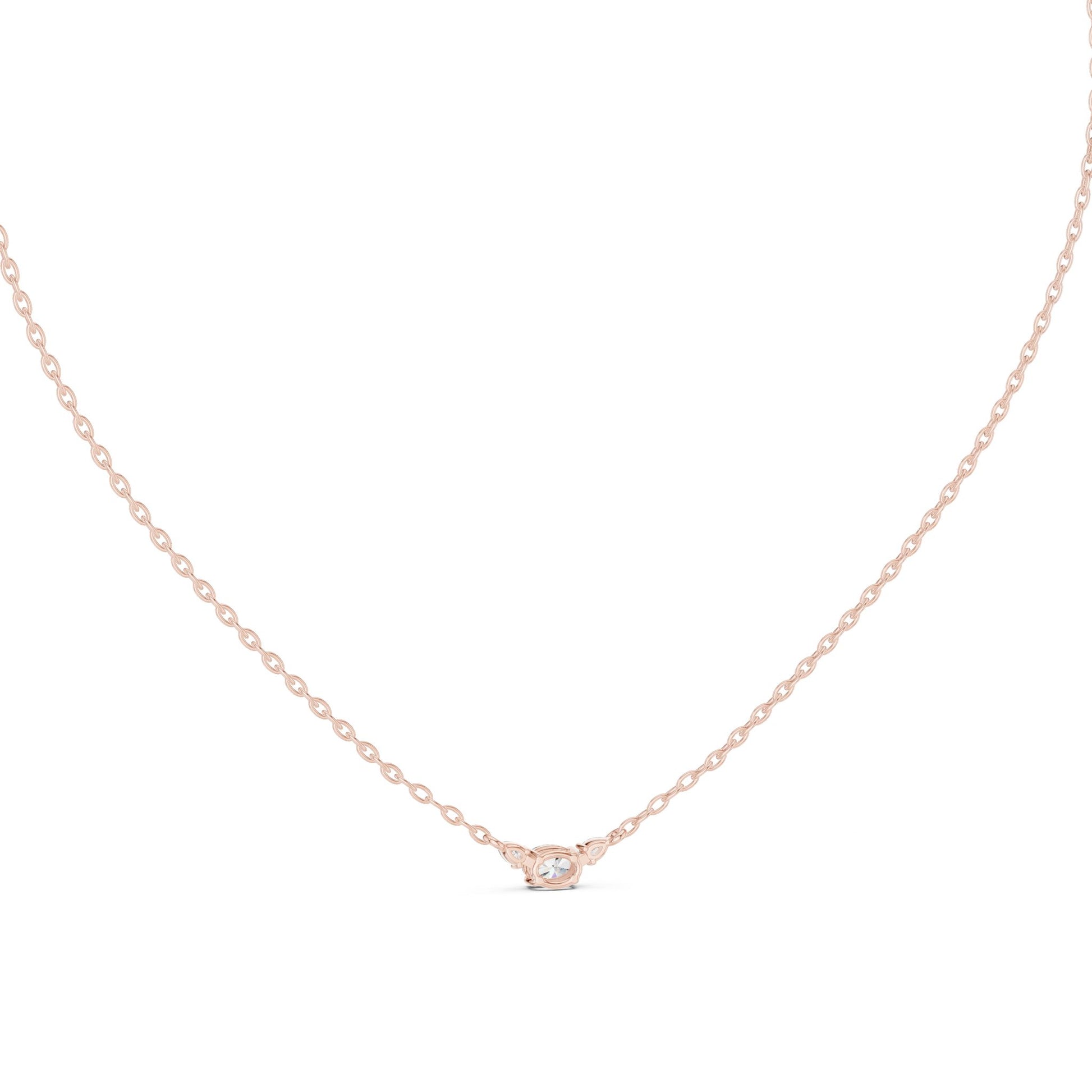 Oval Lab Grown Diamond Three-Stone Pendant