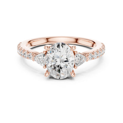 Oval Lab Grown Diamond Three-Stone Engagement Ring