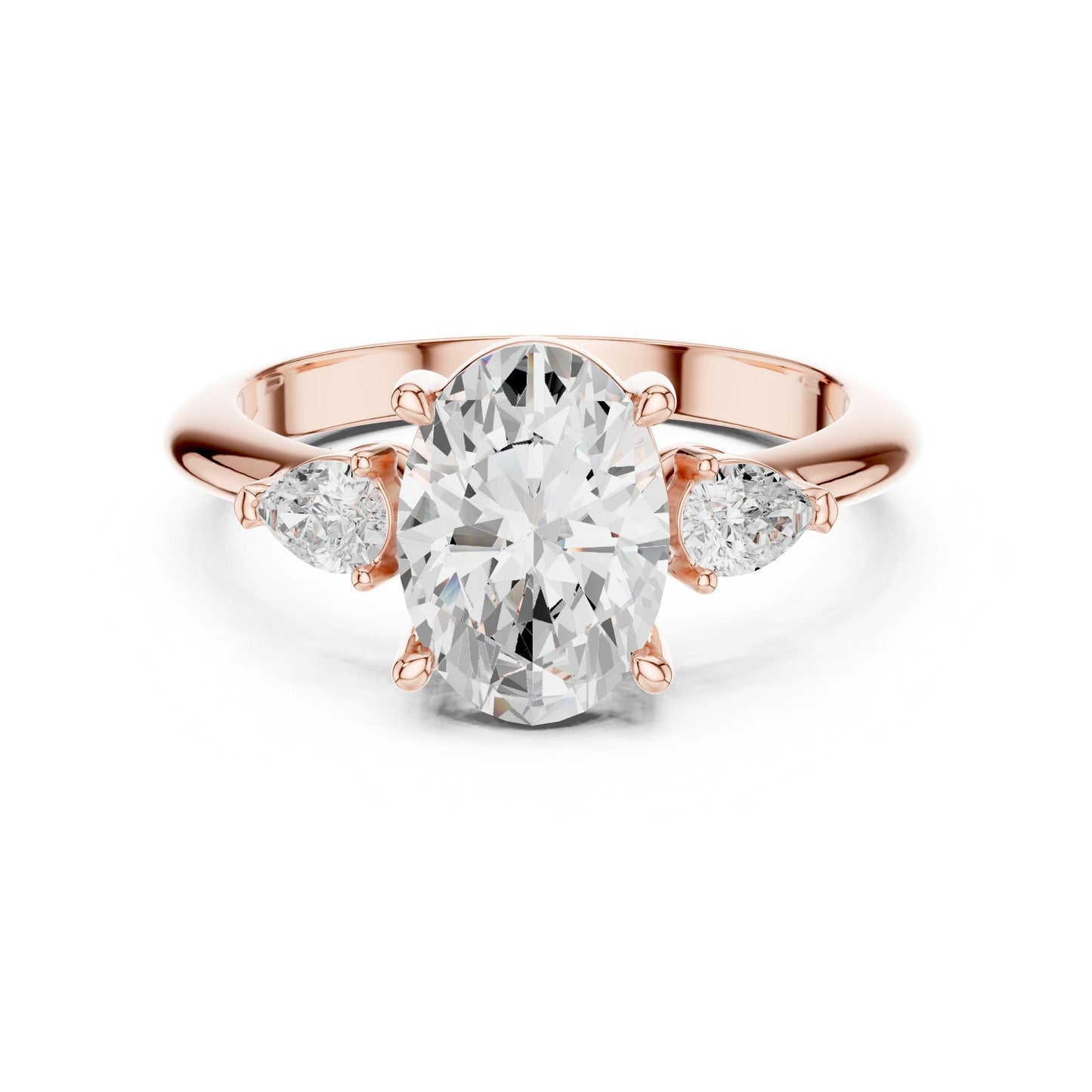 Oval Lab Grown Diamond Three-Stone Engagement Ring