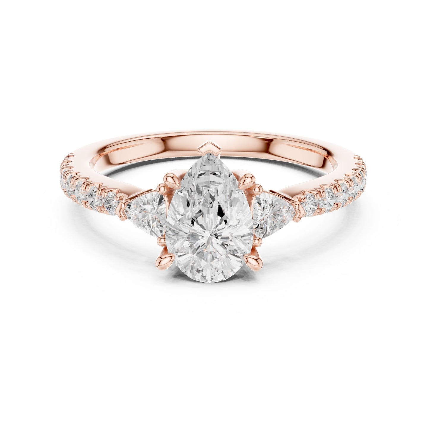 Oval Lab Grown Diamond Three-Stone Engagement Ring