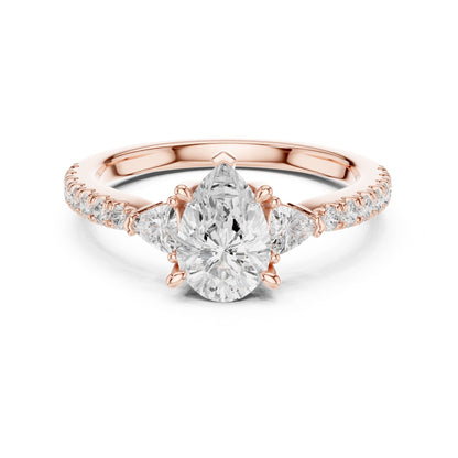 Oval Lab Grown Diamond Three-Stone Engagement Ring