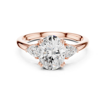 Oval Lab Grown Diamond Three-Stone Engagement Ring