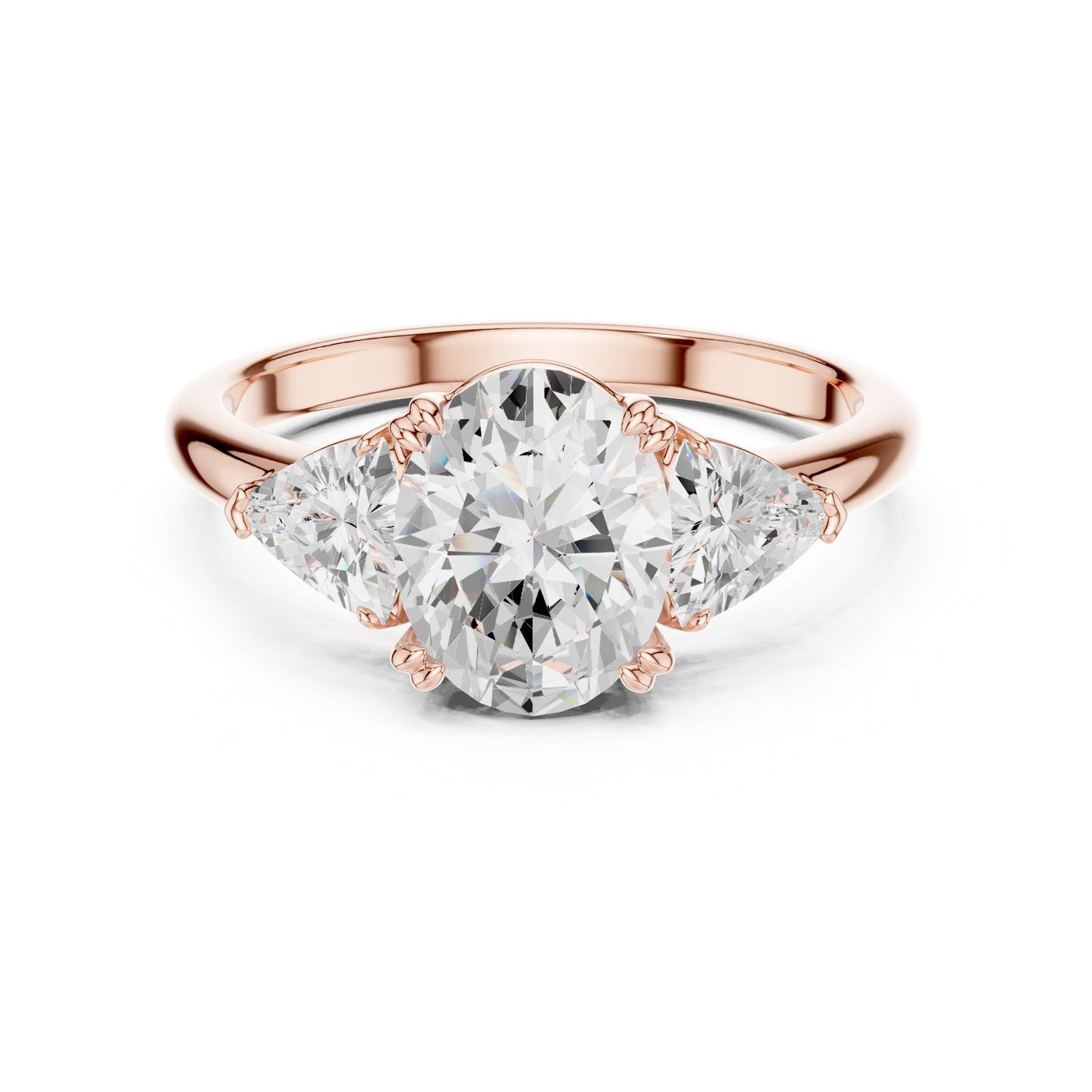 Oval Lab Grown Diamond Three-Stone Engagement Ring