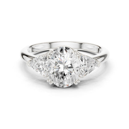 Oval Lab Grown Diamond Three-Stone Engagement Ring