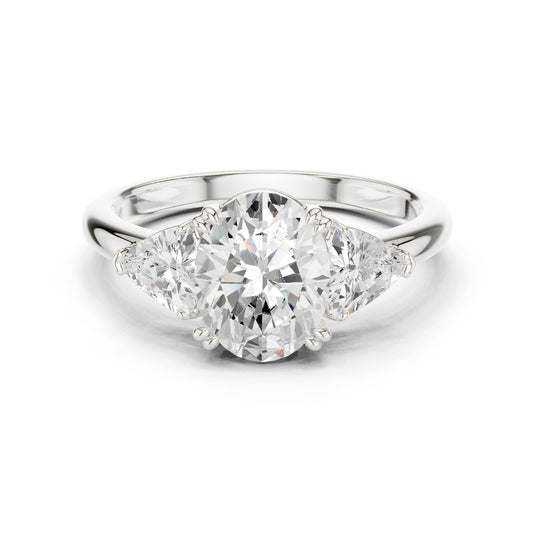 Oval Lab Grown Diamond Three-Stone Engagement Ring