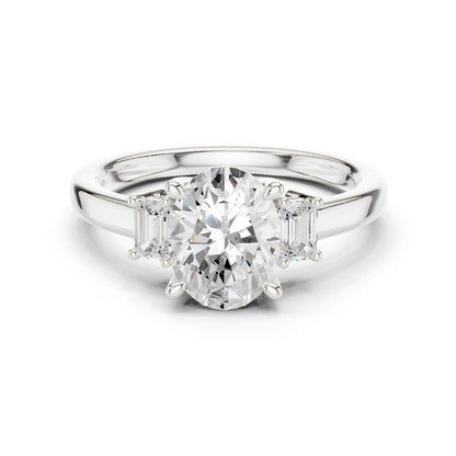 Oval Lab Grown Diamond Three-Stone Engagement Ring