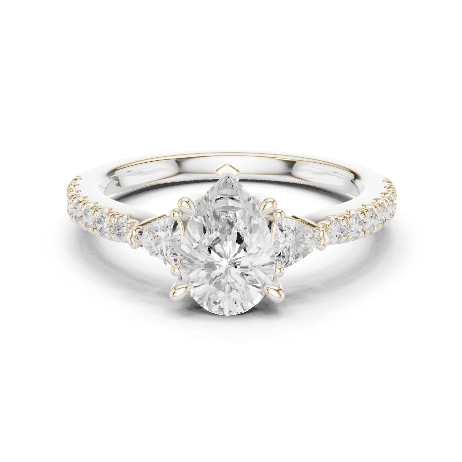 Oval Lab Grown Diamond Three-Stone Engagement Ring