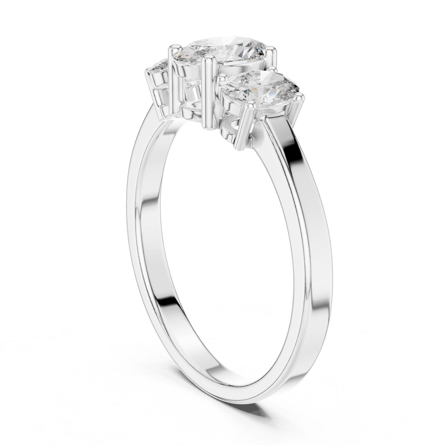 Oval Lab Grown Diamond Three-Stone Engagement Ring