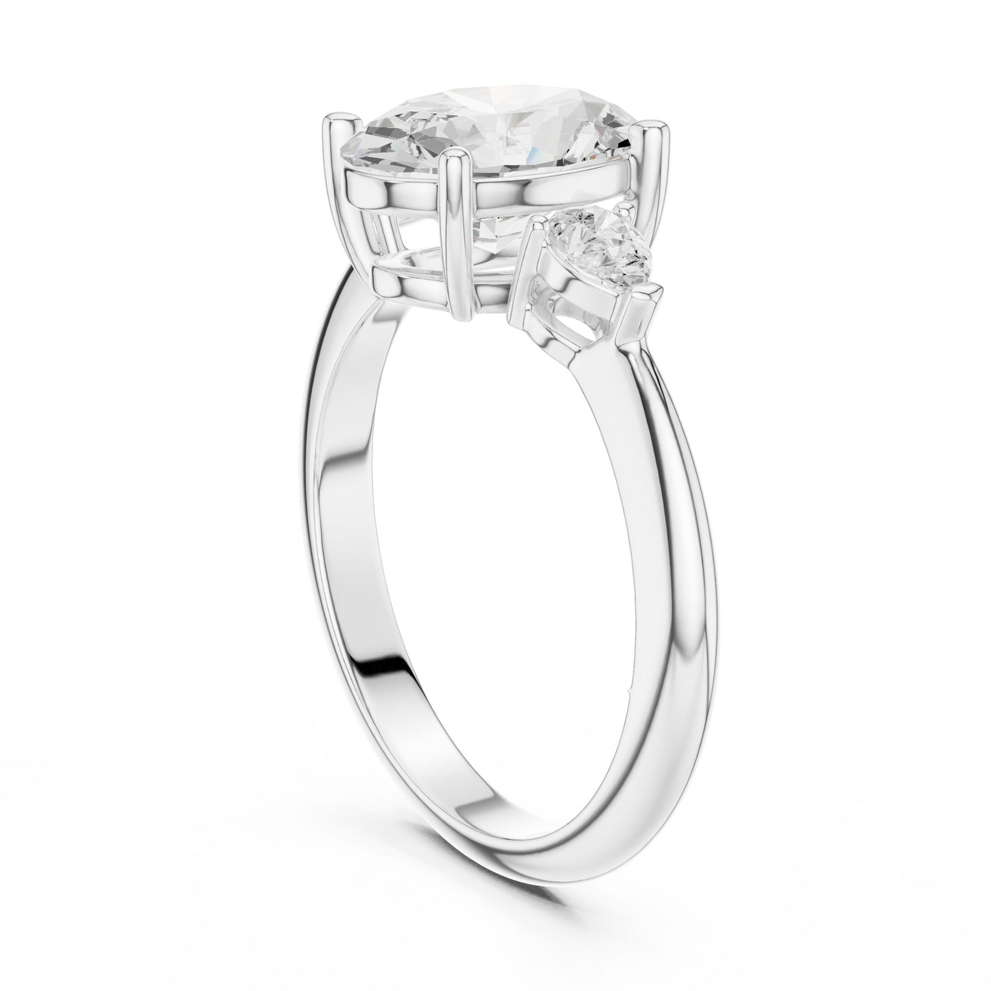 Oval Lab Grown Diamond Three-Stone Engagement Ring