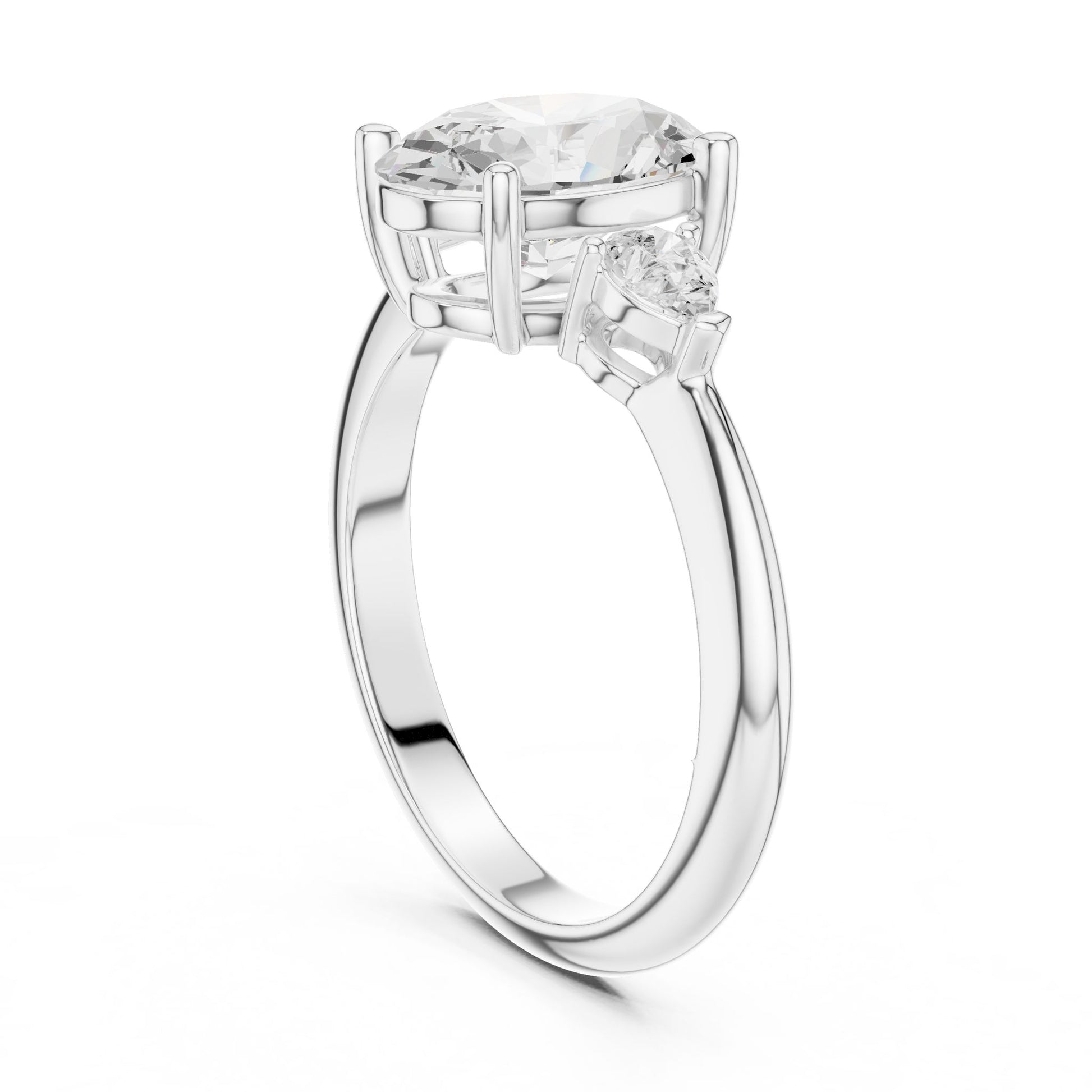 Oval Lab Grown Diamond Three-Stone Engagement Ring