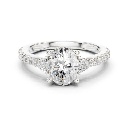 Oval Lab Grown Diamond Three-Stone Engagement Ring
