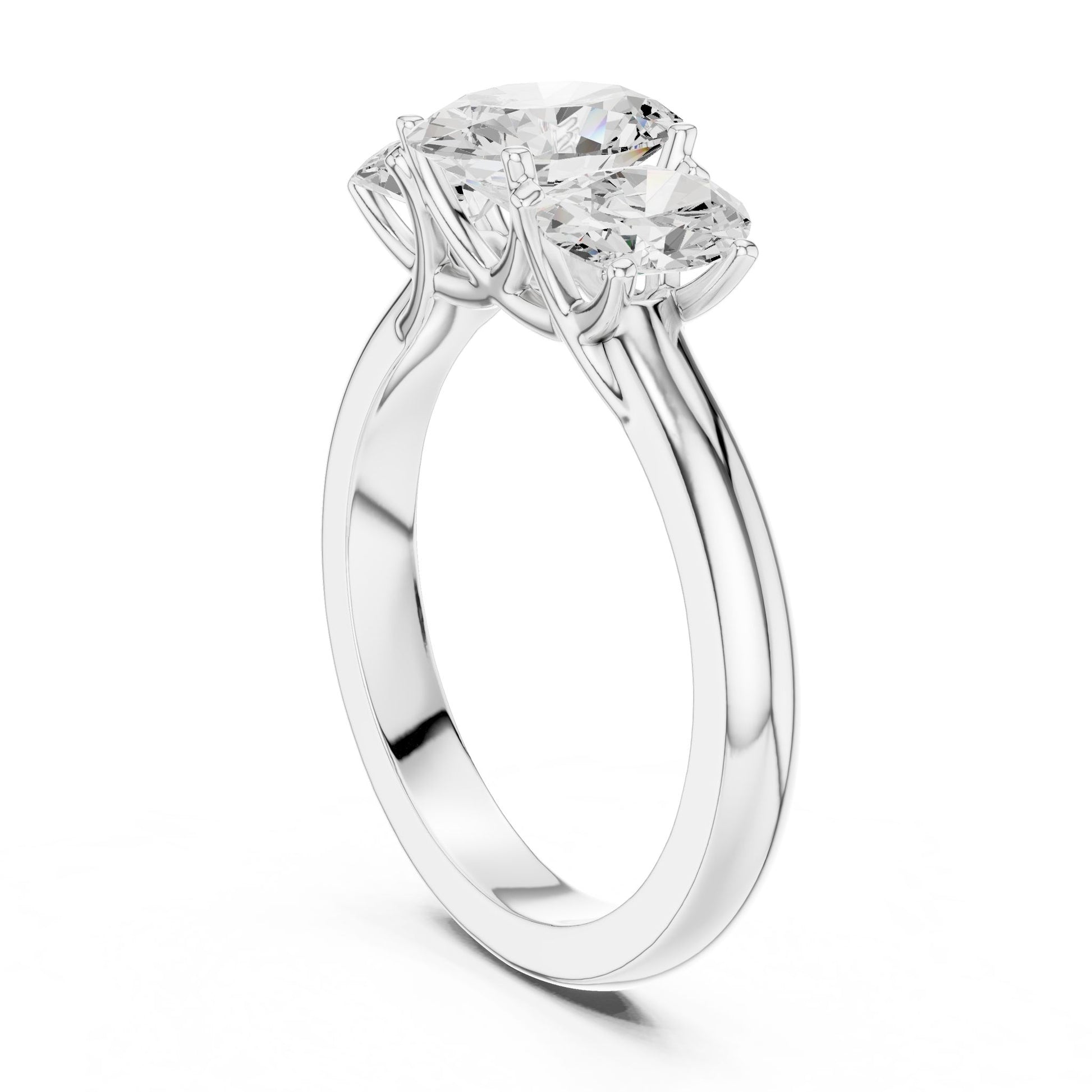 Oval Lab Grown Diamond Three-Stone Engagement Ring