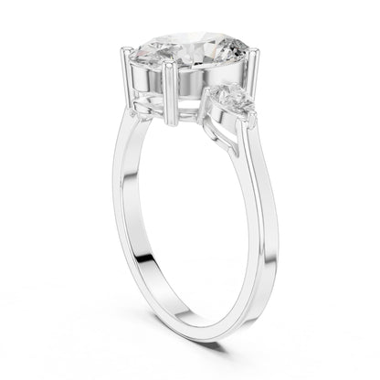 Oval Lab Grown Diamond Three-Stone Engagement Ring