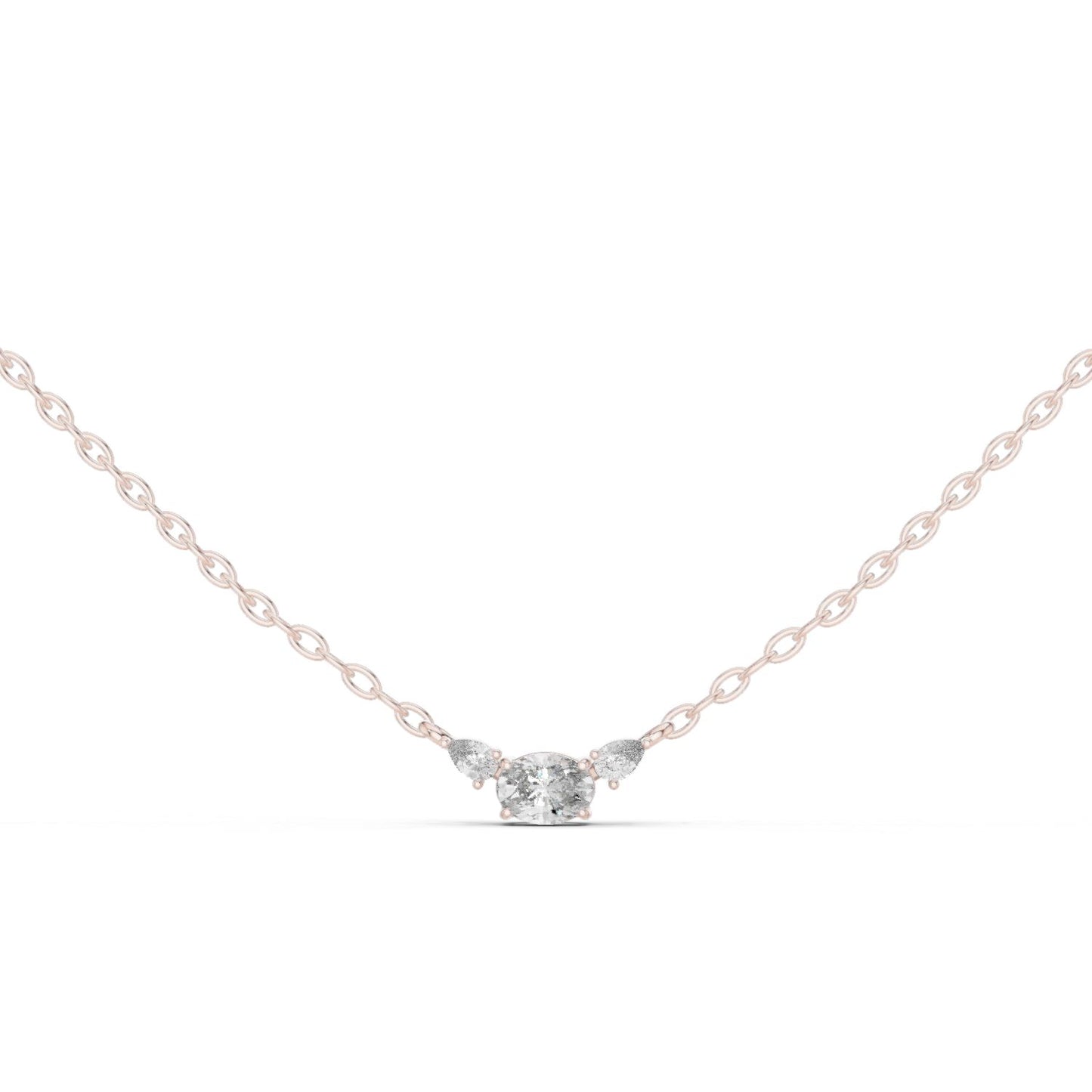 Oval Lab Grown Diamond Three-Stone Pendant