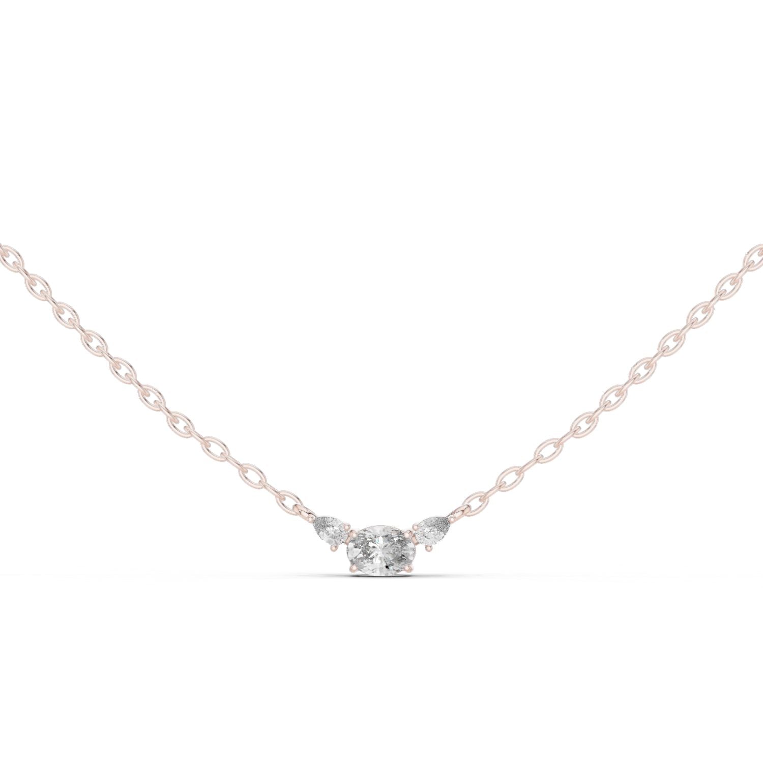 Oval Lab Grown Diamond Three-Stone Pendant