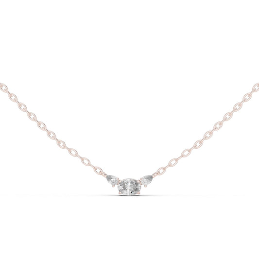 Oval Lab Grown Diamond Three-Stone Pendant
