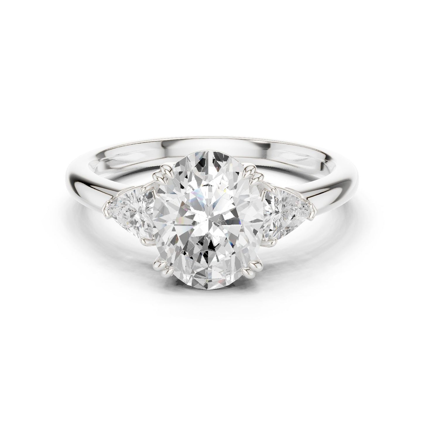 Oval Lab Grown Diamond Three-Stone Engagement Ring