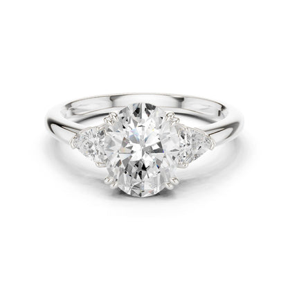 Oval Lab Grown Diamond Three-Stone Engagement Ring