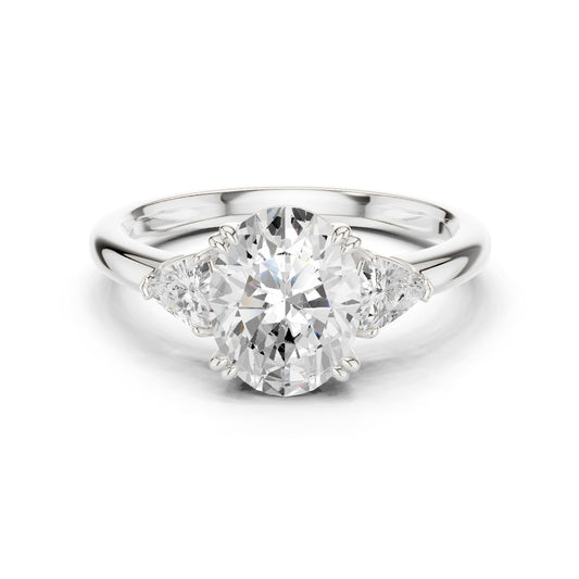 Oval Lab Grown Diamond Three-Stone Engagement Ring