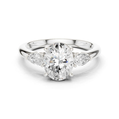 Oval Lab Grown Diamond Three-Stone Engagement Ring