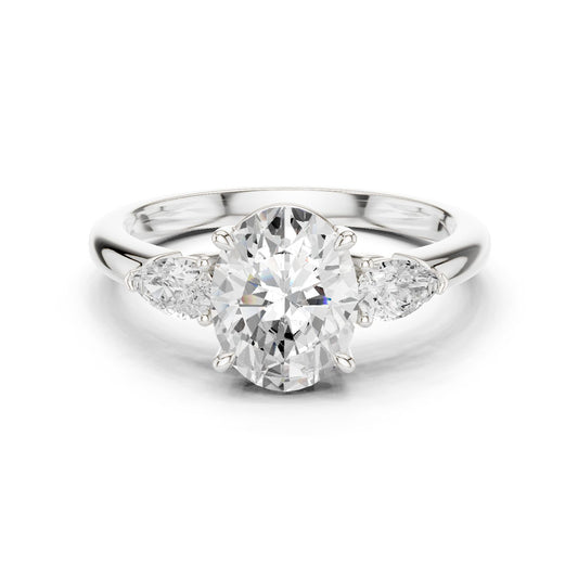 Oval Lab Grown Diamond Three-Stone Engagement Ring