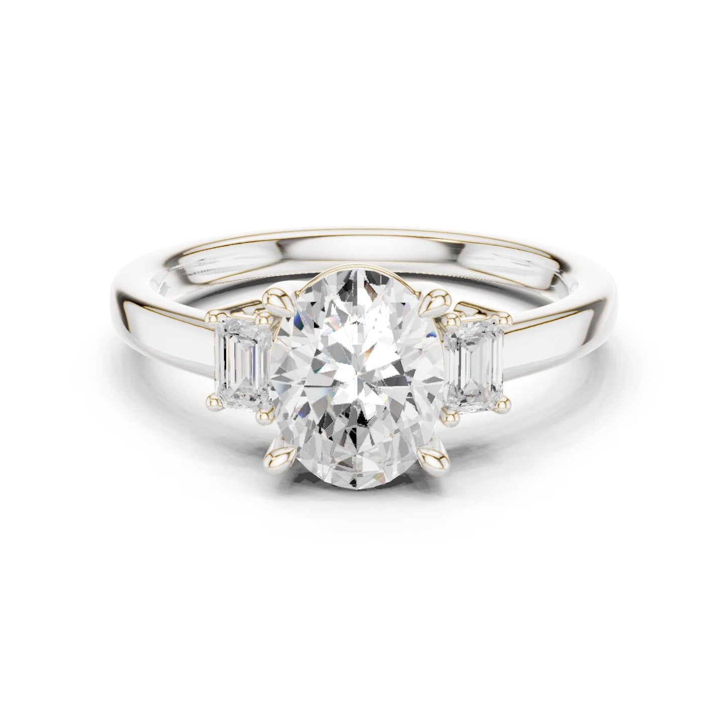 Oval Lab Grown Diamond Three-Stone Engagement Ring
