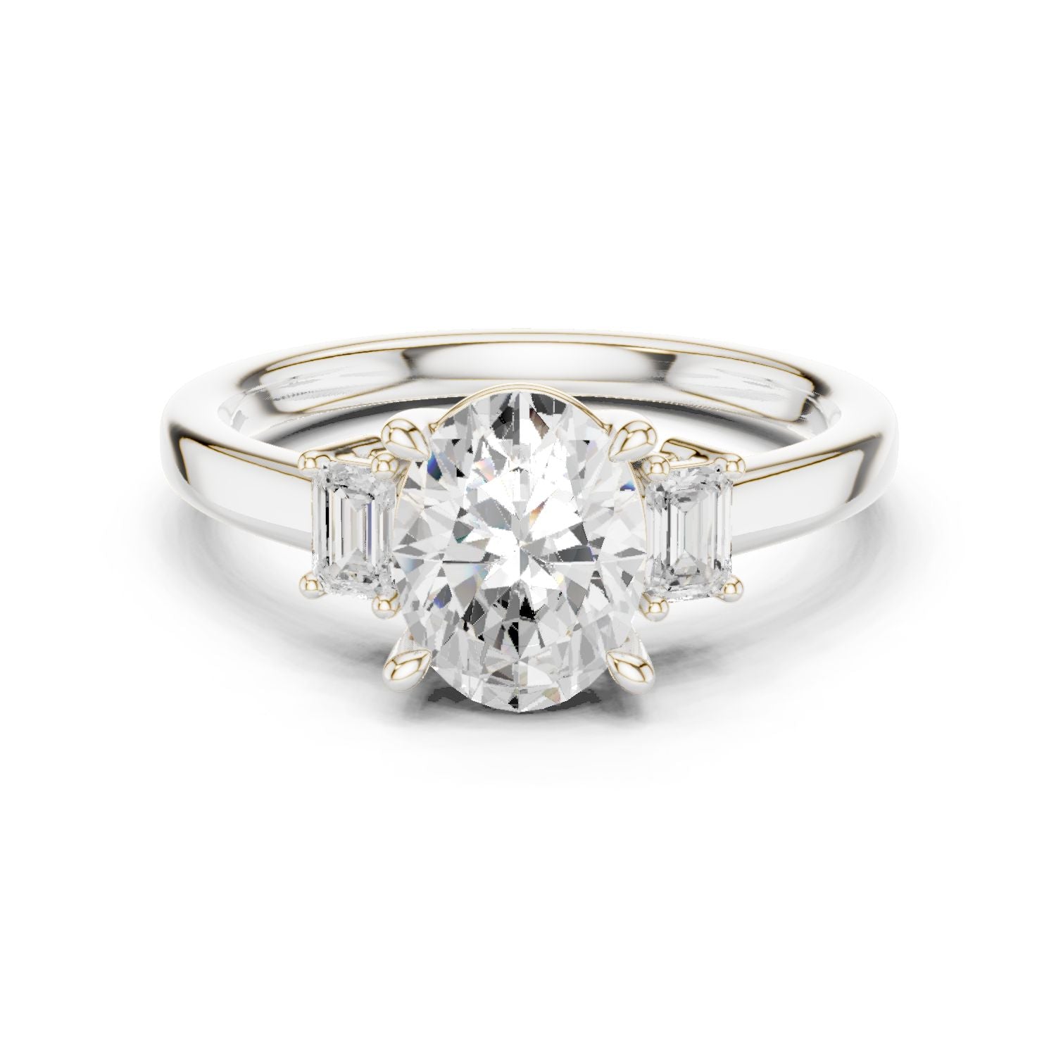 Oval Lab Grown Diamond Three-Stone Engagement Ring