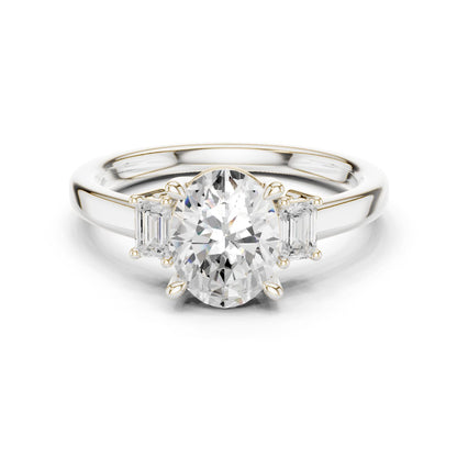 Oval Lab Grown Diamond Three-Stone Engagement Ring