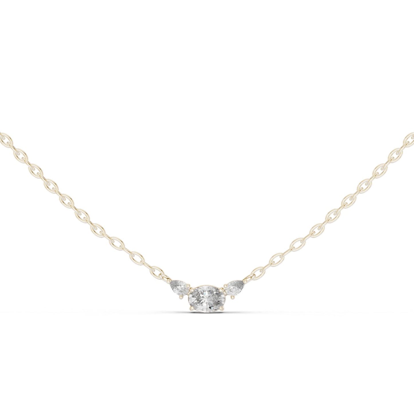 Oval Lab Grown Diamond Three-Stone Pendant