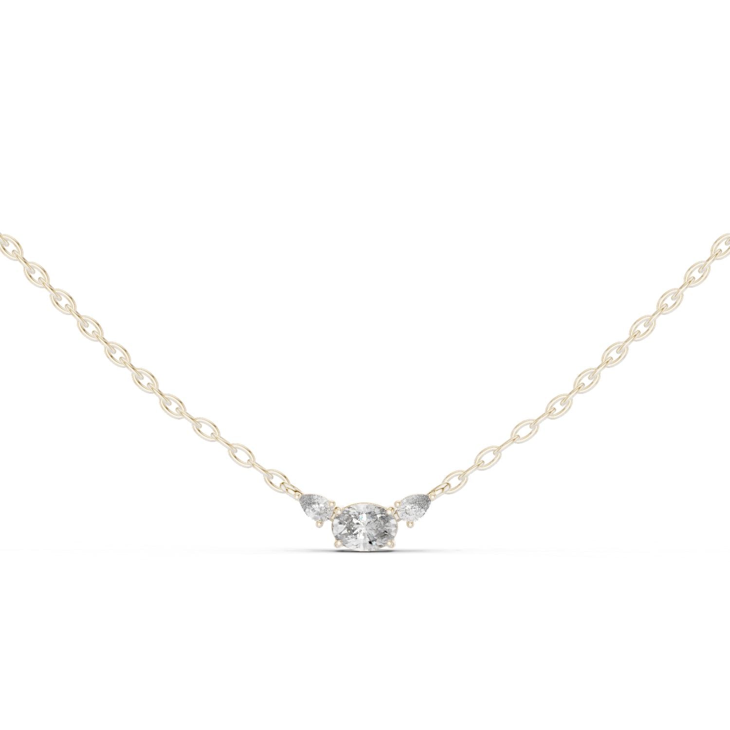 Oval Lab Grown Diamond Three-Stone Pendant