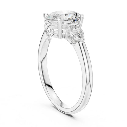 Oval Lab Grown Diamond Three-Stone Engagement Ring