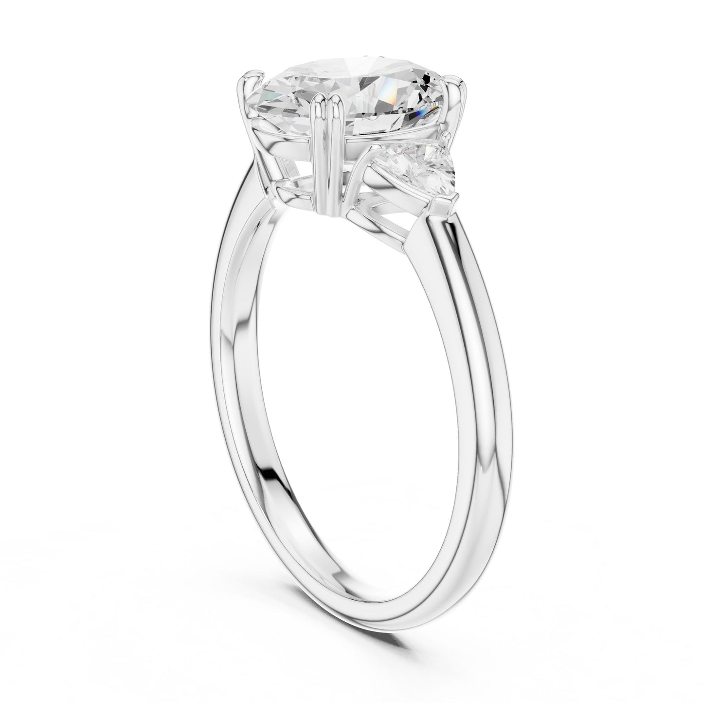 Oval Lab Grown Diamond Three-Stone Engagement Ring