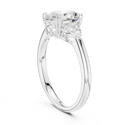 Oval Lab Grown Diamond Three-Stone Engagement Ring
