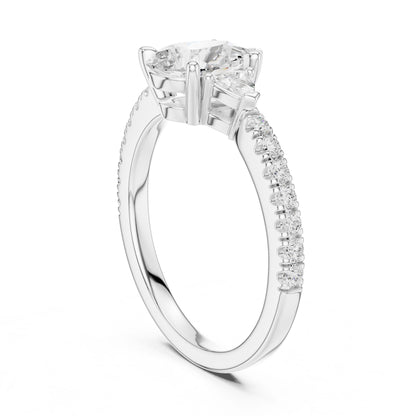 Oval Lab Grown Diamond Three-Stone Engagement Ring