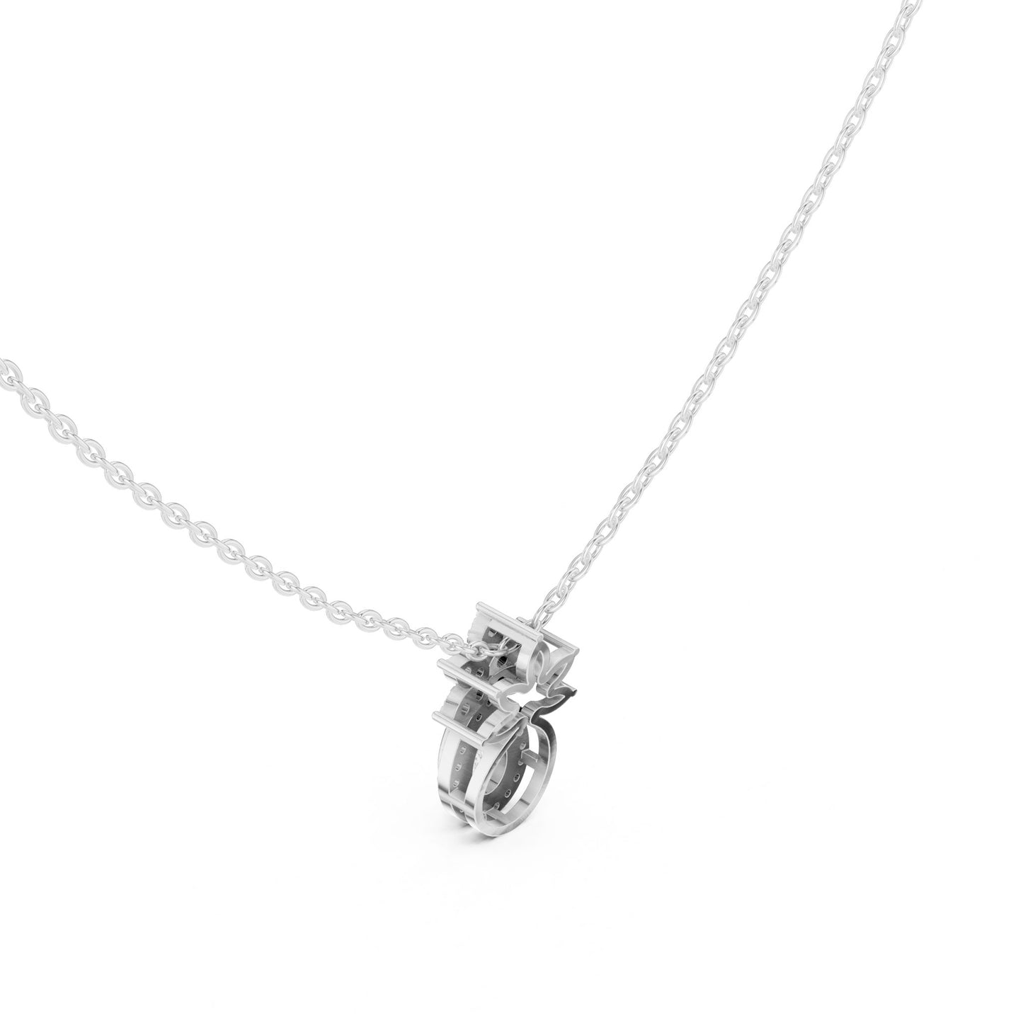 Oval Lab Grown Diamond Three-Stone Pendant